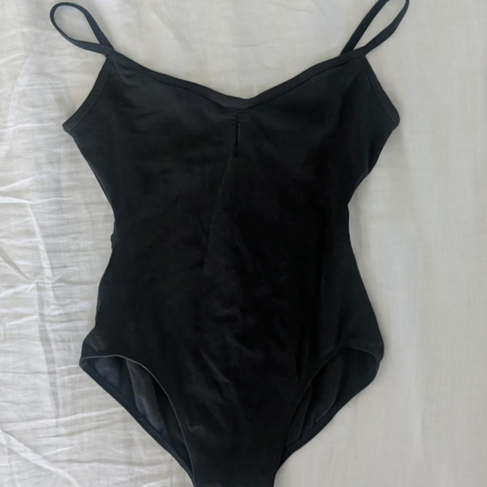 Mirella Classic Black Leotard Bodysuit